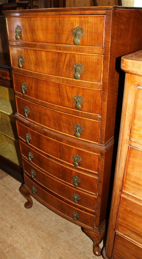 George III style bowfronted tallboy